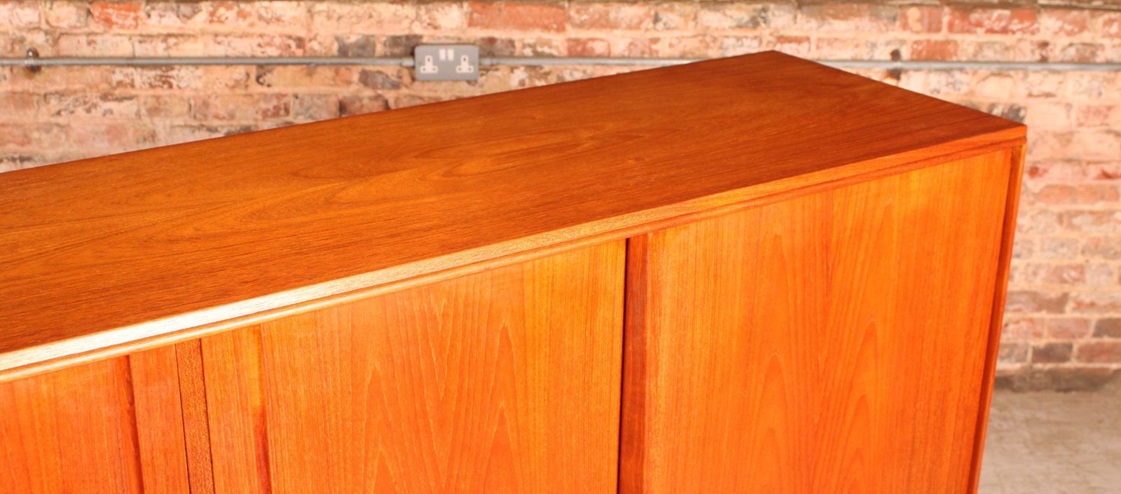 photo buy Danish Mid Century Teak Highboard By E.W. Bach, Circa 1960s