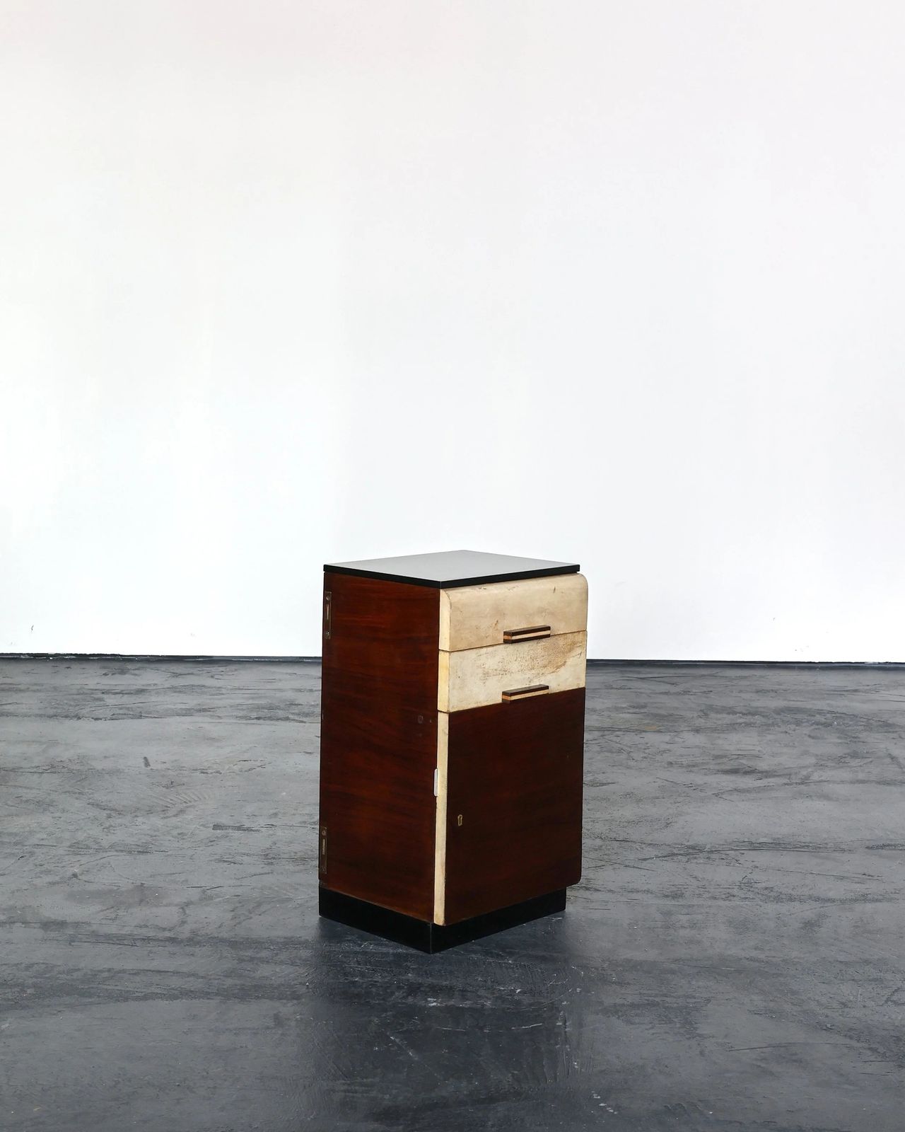 Italian Modernist C.1940s Vellum Bedside