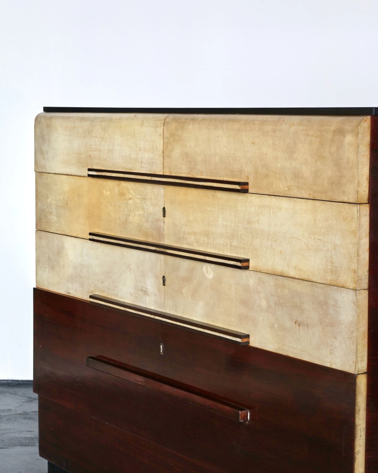 Italian Modernist C.1940s Vellum Chest Of Drawers photo vintage