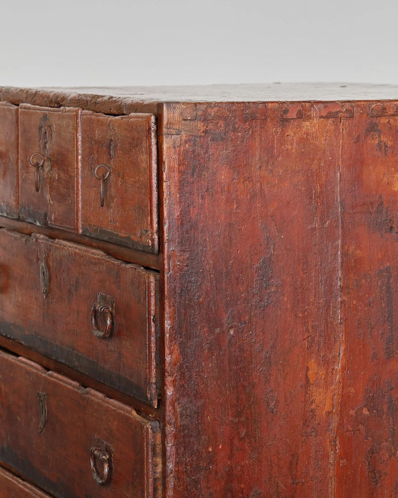 Furniture Primitive 17th C. Spanish Chest Of Drawers photo