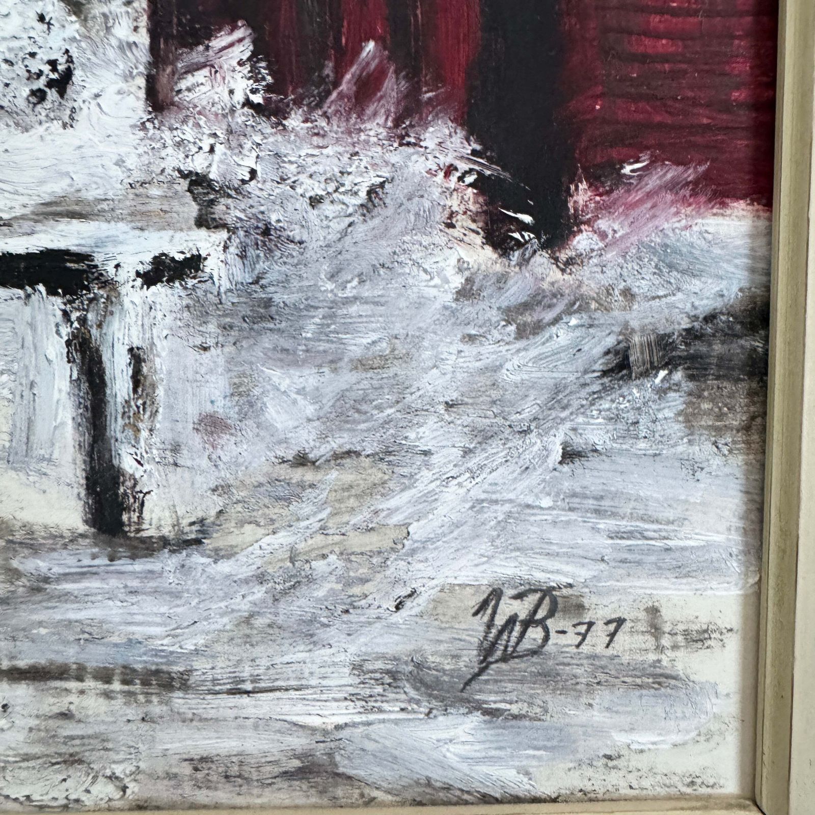 Passage Of Frost. Vintage Swedish Abstract Oil Painting. photo for sale