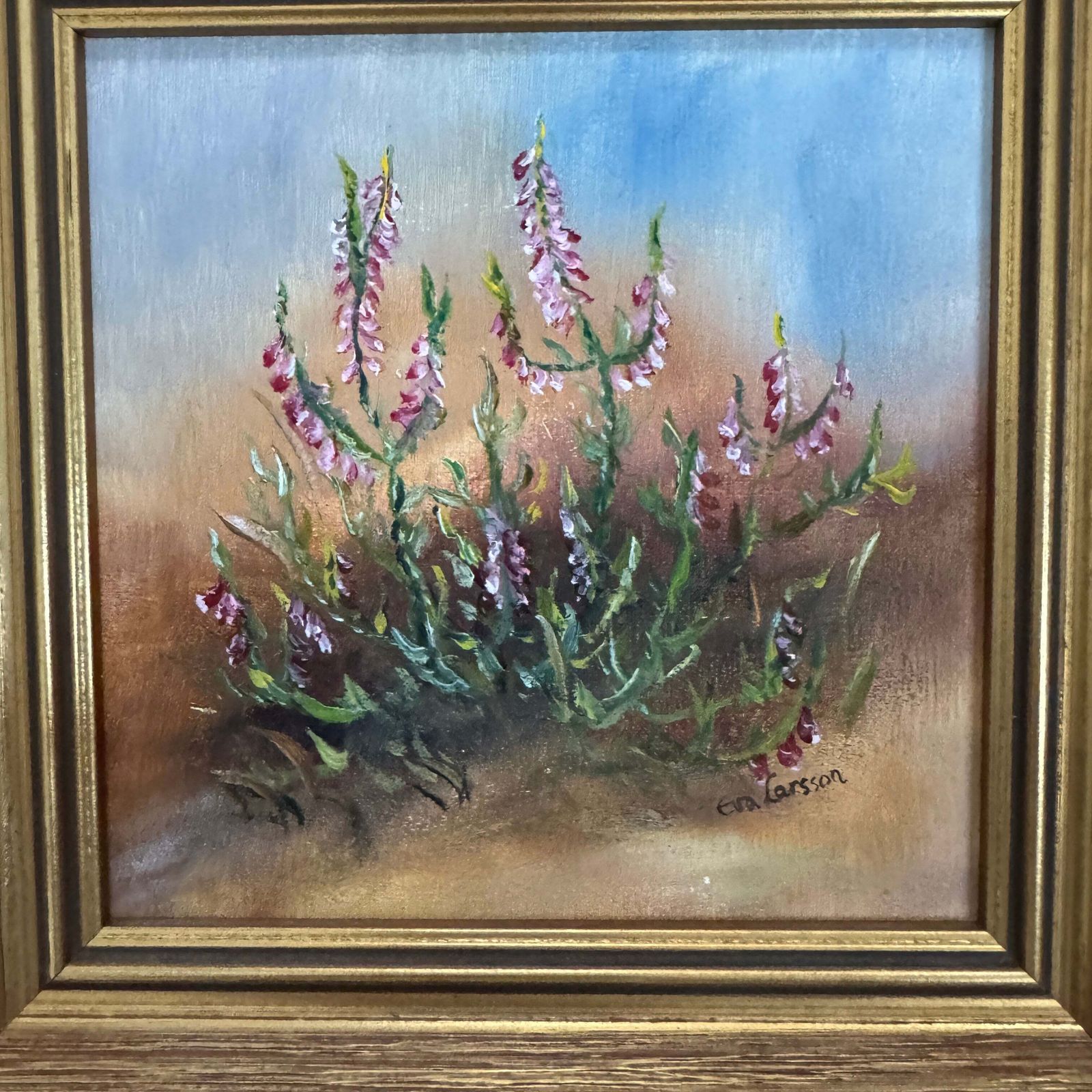 Swedish Meadows   A Quartet. Vintage Swedish Oil Paintings By Eva Larsson. photo for sale