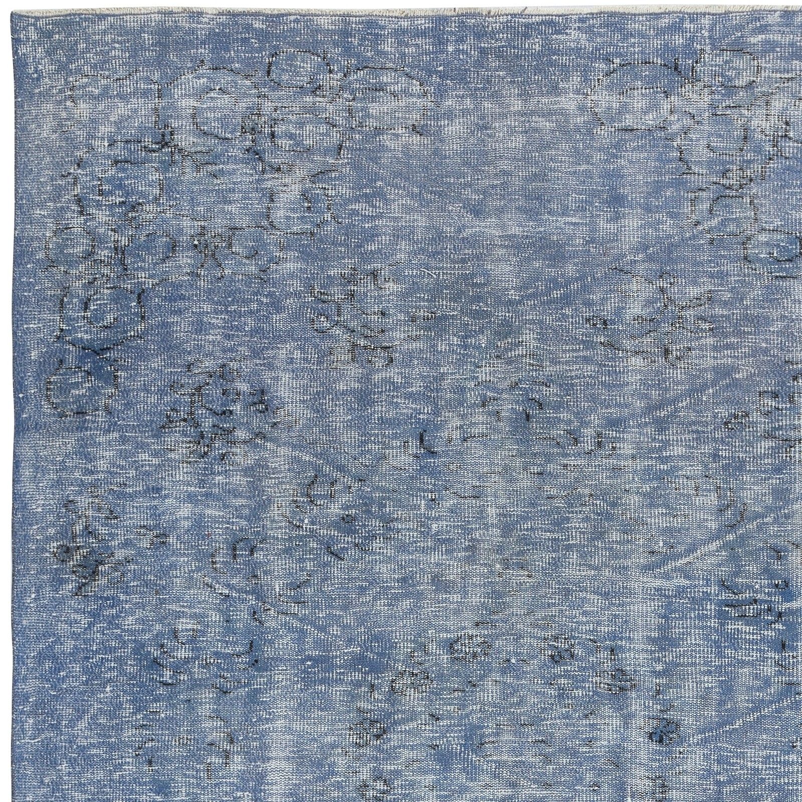 6x9 Ft Handmade Turkish Wool Area Rug. Vintage Overdyed Blue Rug For Modern Home photo 517.0