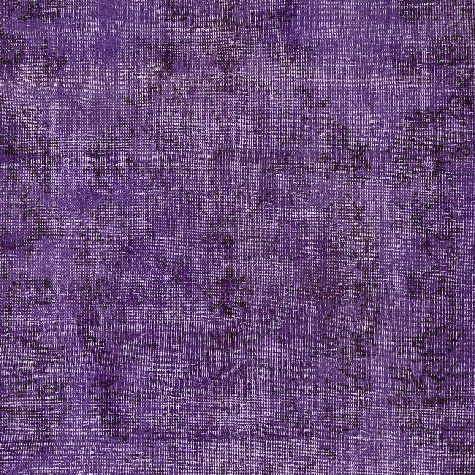 6.5x10.6 Ft Vintage Handmade Turkish Rug Overdyed In Purple For Modern Interiors photo Textiles