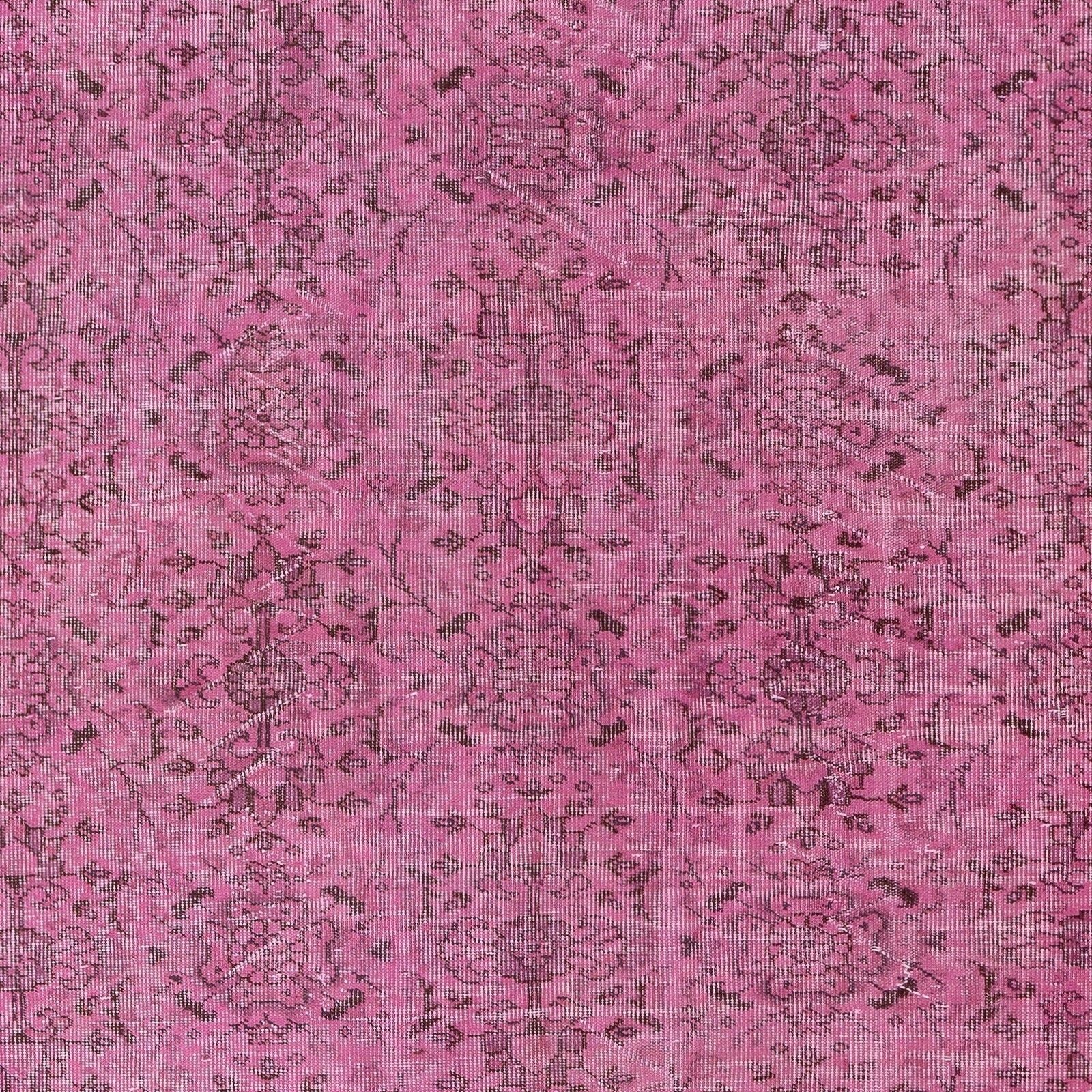 5.6x9.7 Ft Modern Pink Turkish Rug. Vintage Handmade Wool Area Rug photo Textiles
