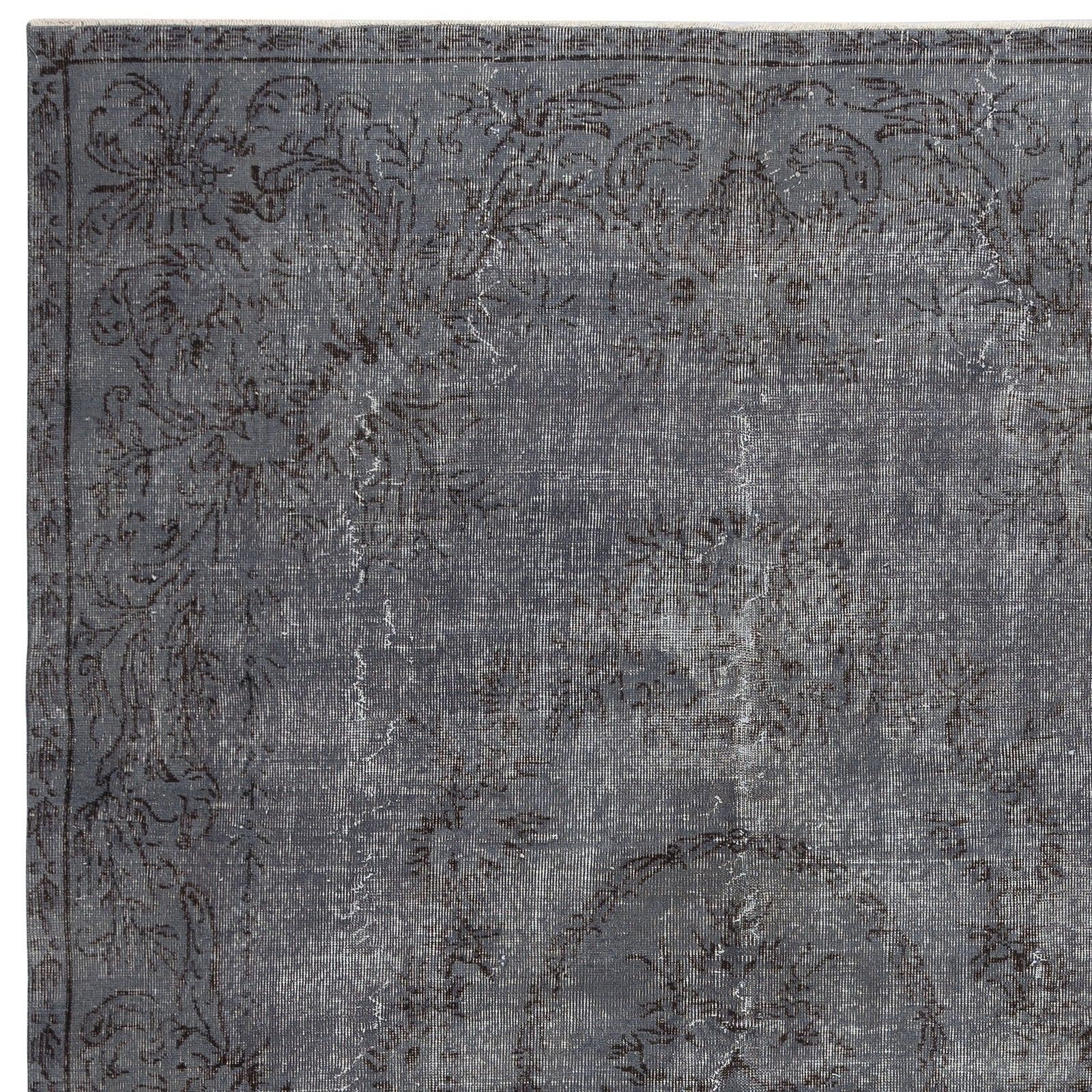 6.7x10.3 Ft Gray Vintage Wool Area Rug. Modern Hand Knotted Carpet photo 720.0