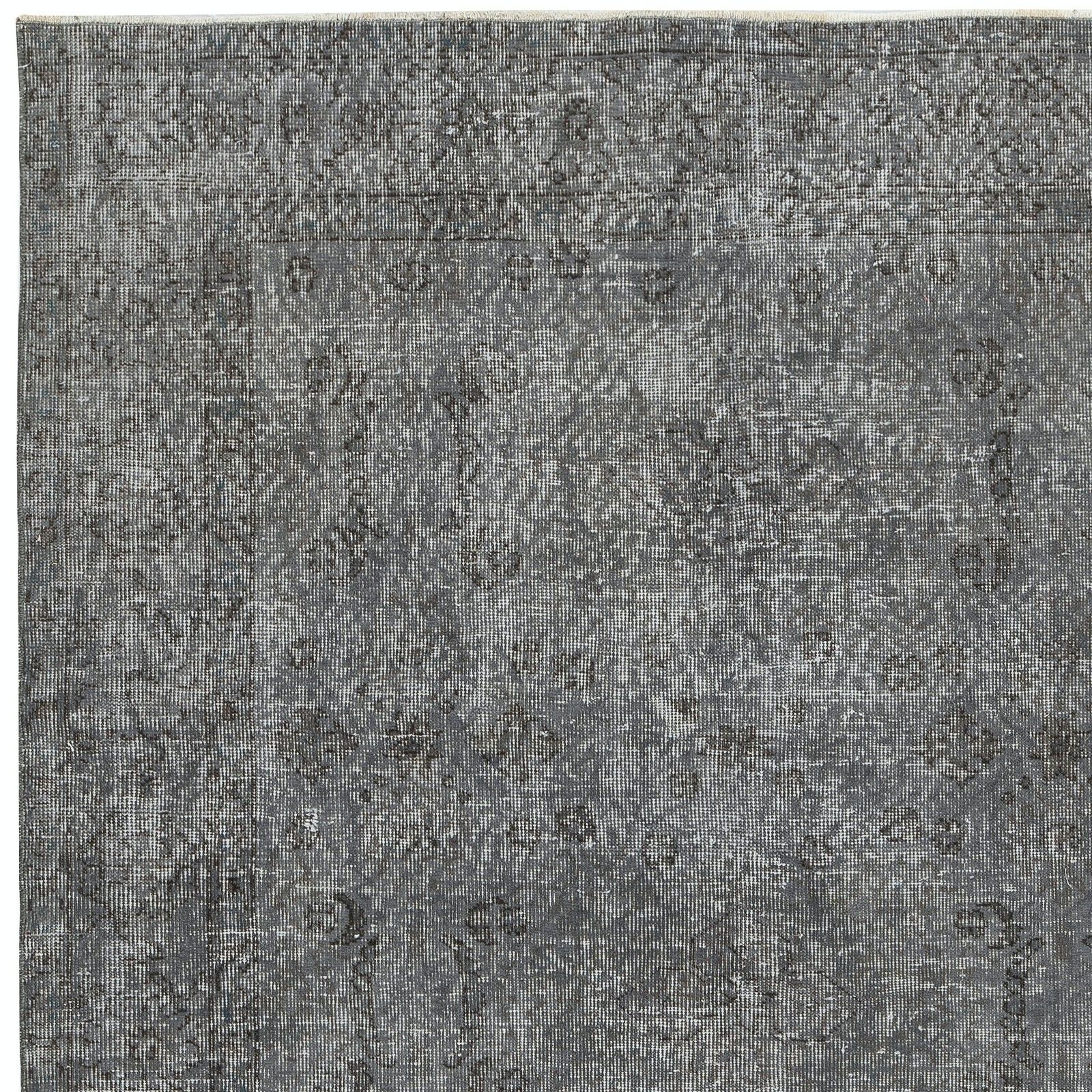 5.3x8.6 Ft Vintage Handmade Area Rug Redyed In Gray For Contemporary Interiors photo 444.0