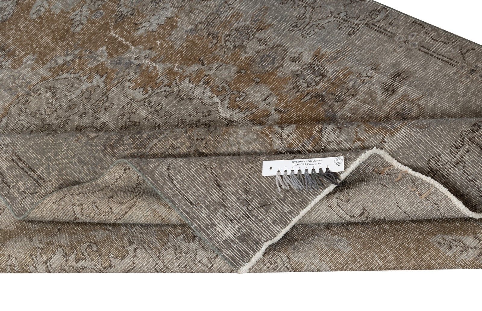 5.5x8 Ft Gray Overdyed Vintage Turkish Rug. Hand Knotted Carpet For Modern Home photo for sale