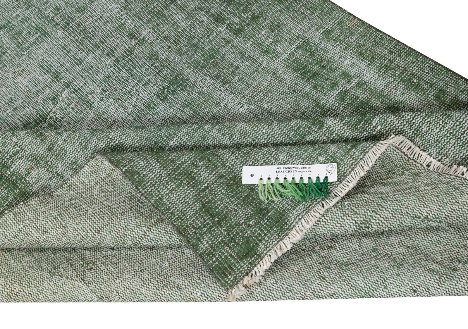 5x8 Ft Vintage Rug Overdyed In Green For Modern Interiors. Handknotted In Turkey photo for sale
