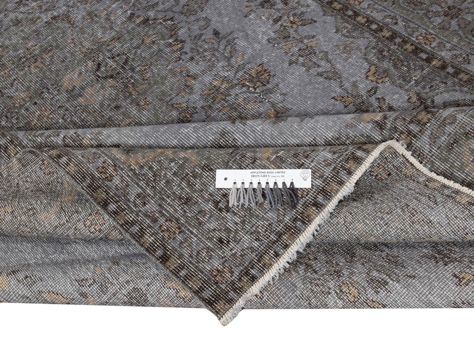 6.5x9.8 Ft Gray Overdyed Vintage Rug For Modern Interiors. Handknotted In Turkey photo for sale