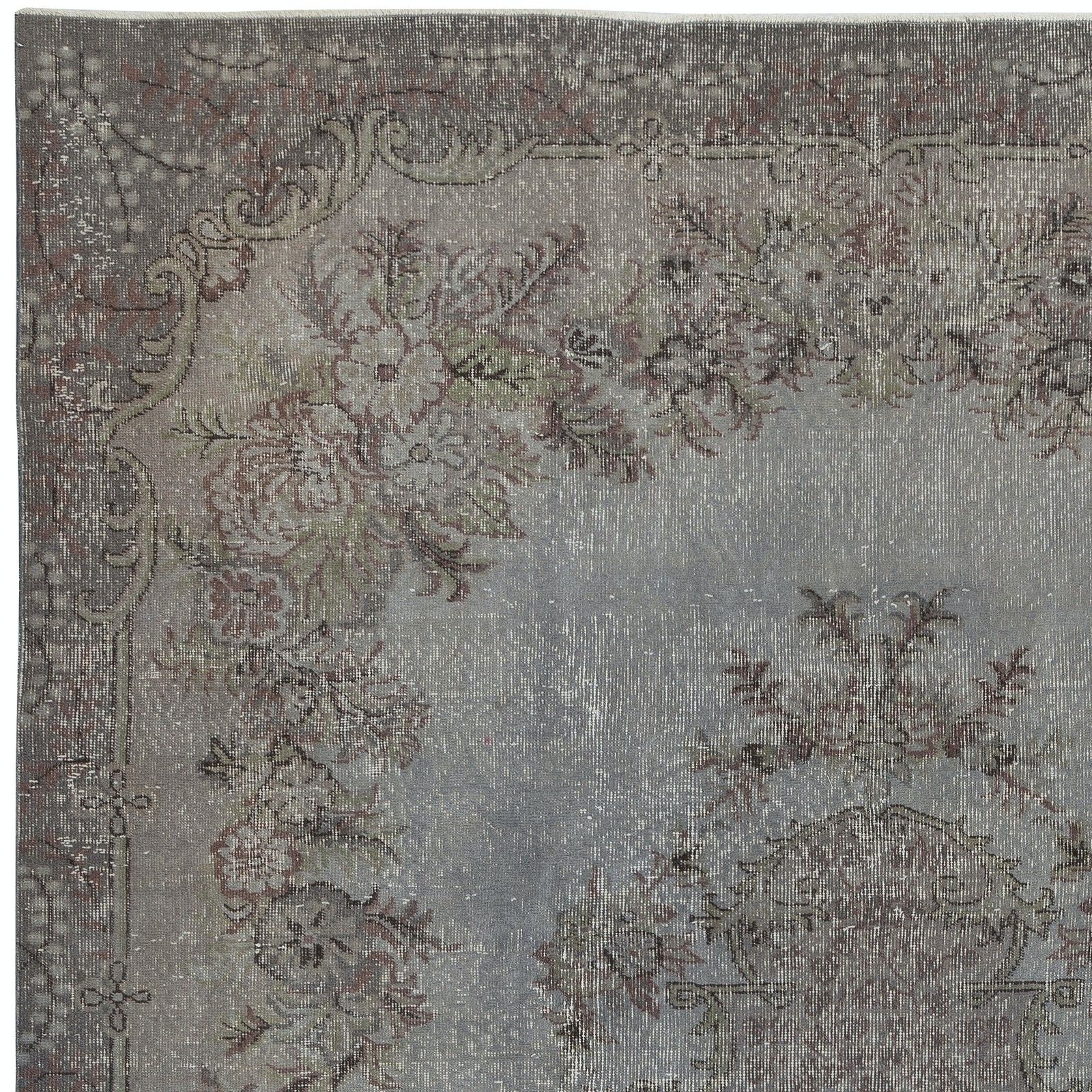 7x10.2 Ft Gray Overdyed Area Rug, Handknotted And Handwoven In Turkey photo 807.0
