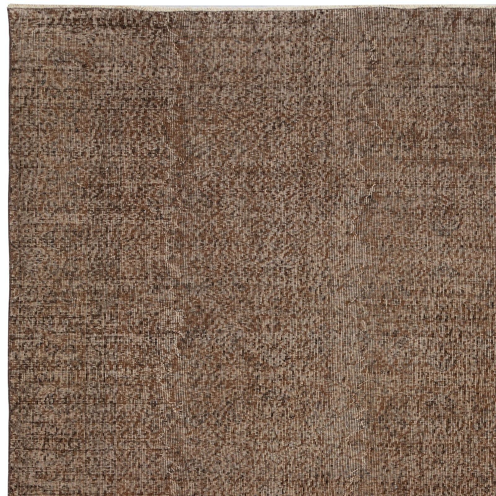7x10.5 Ft Brown Overdyed Handmade Rug. Vintage Turkish Area Rug For Living Room photo 842.0