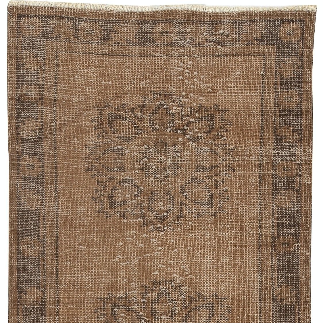 2.5x9.6 Ft Brown Hallway Runner Rug. Vintage Corridor Rug. Handmade Stair Rug photo 345.0