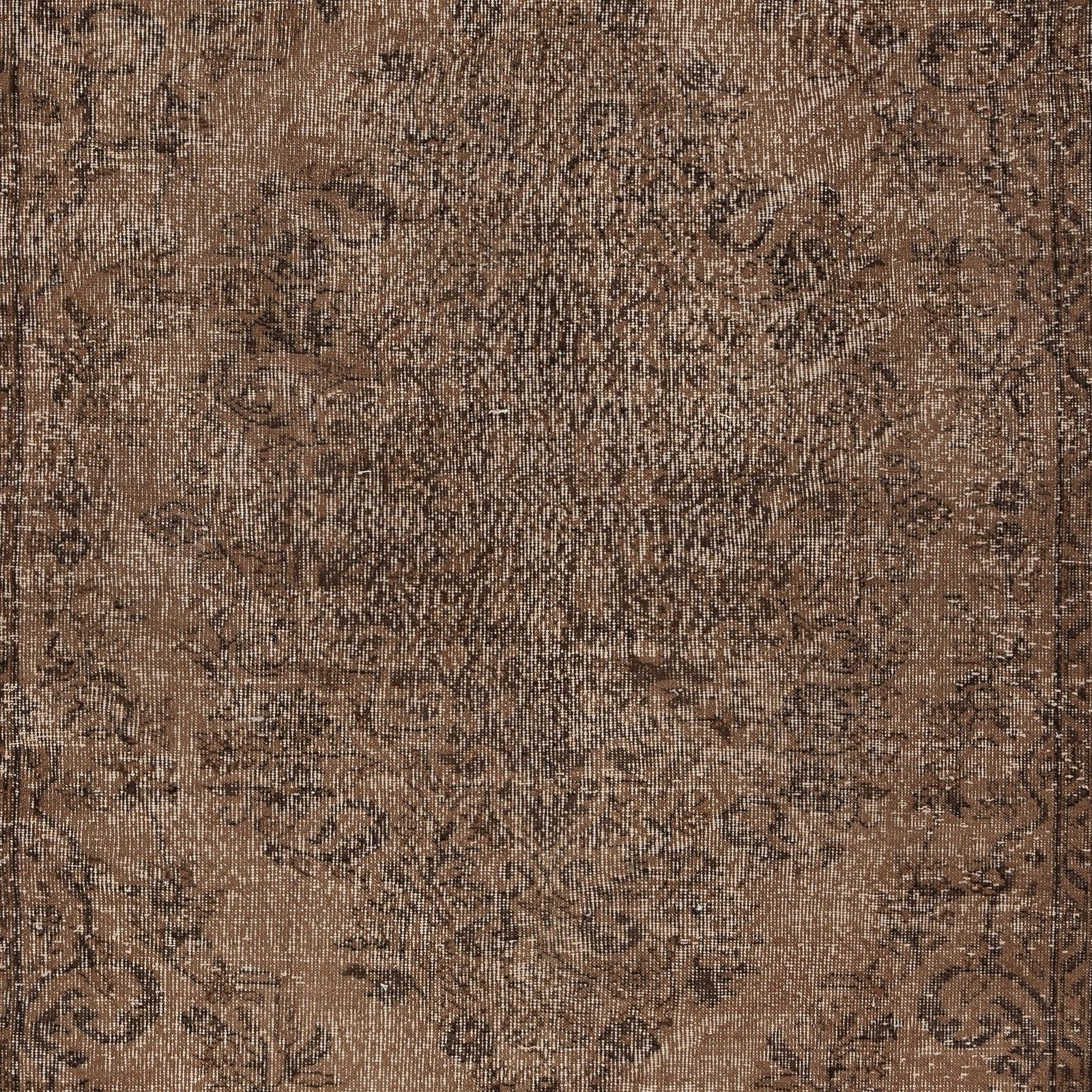 5.7x9 Ft Handmade Turkish Area Rug. Vintage Overdyed Brown Rug For Modern Home photo Textiles