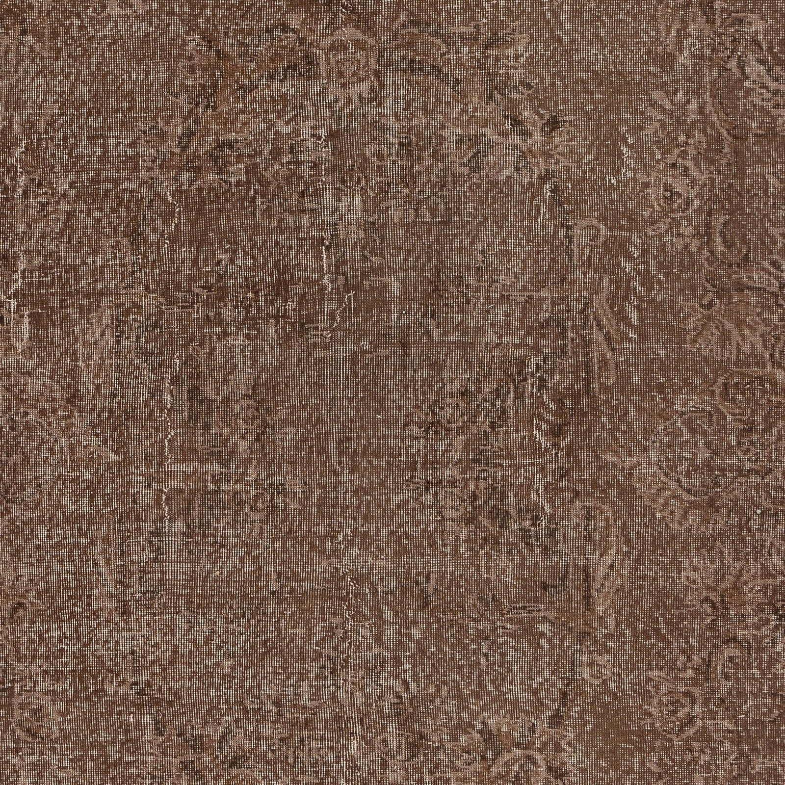 6.3x10.7 Ft Vintage Handmade Turkish Rug Redyed In Brown For Modern Interiors photo Textiles