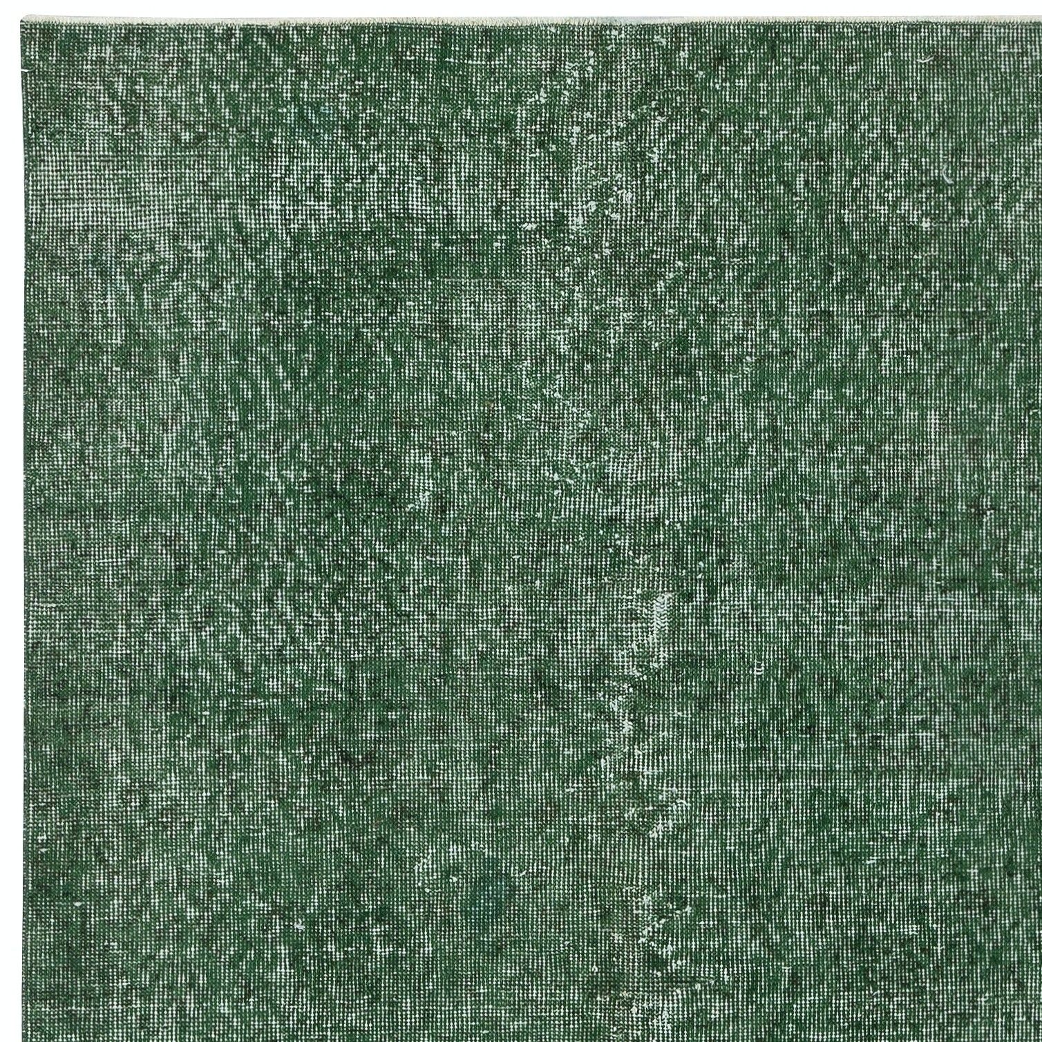 3.8x6.6 Ft Green Overdyed Handmade Rug. Vintage Turkish Area Rug For Living Room photo 259.0