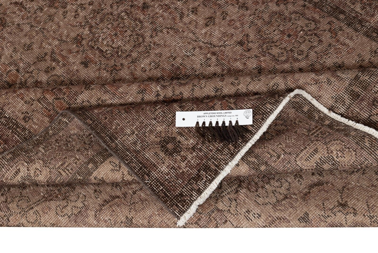 5.7x9.6 Ft Handmade Turkish Rug. Vintage Brown Redyed Carpet For Living Room photo for sale
