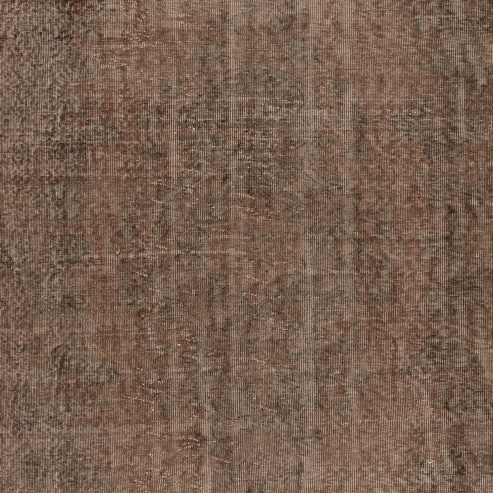 5.7x9 Ft Vintage Handmade Turkish Area Rug Redyed In Brown For Modern Interiors photo Textiles