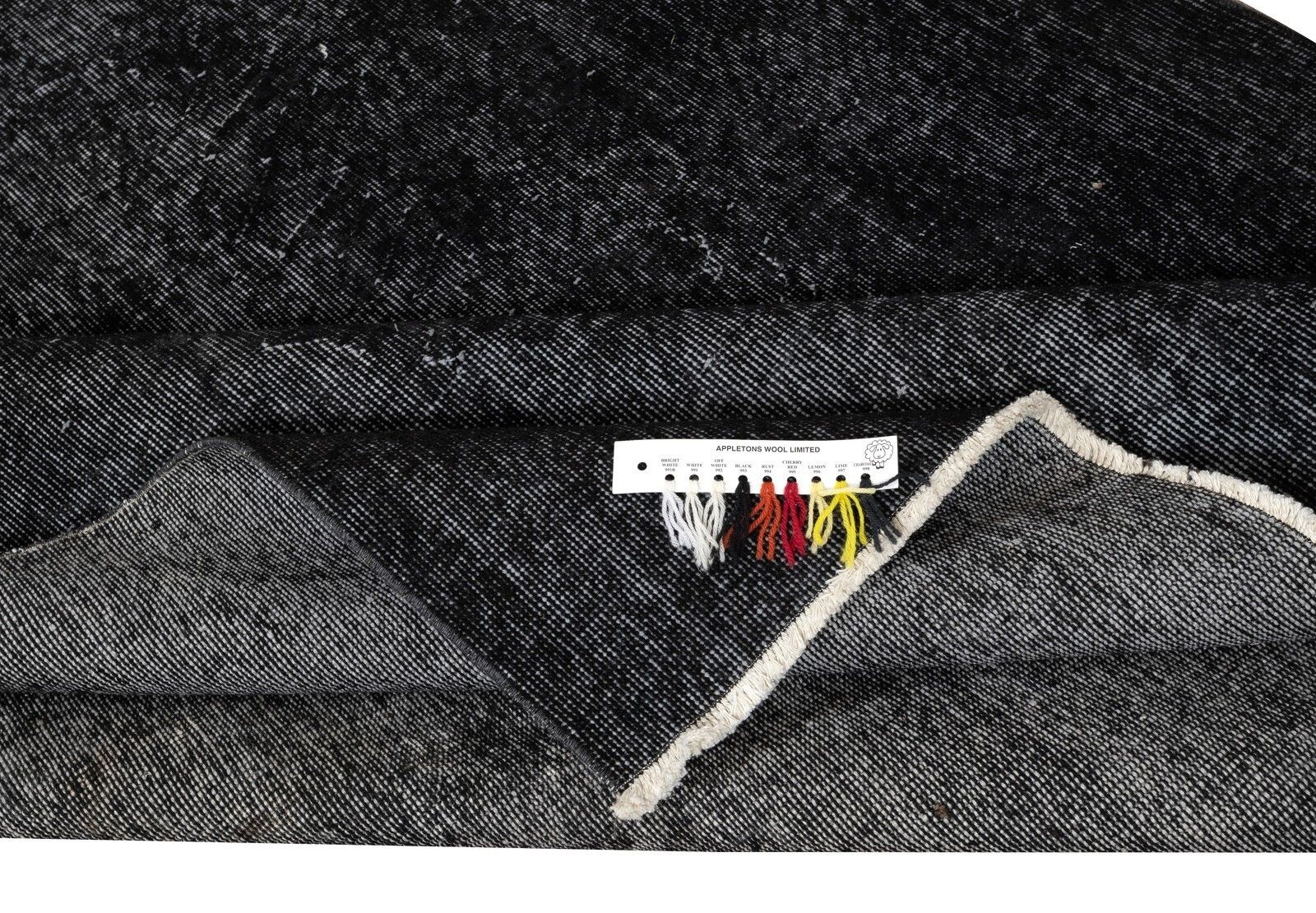 5.6x9 Ft Plain Black Overdyed Area Rug, Handknotted And Handwoven In Turkey photo for sale