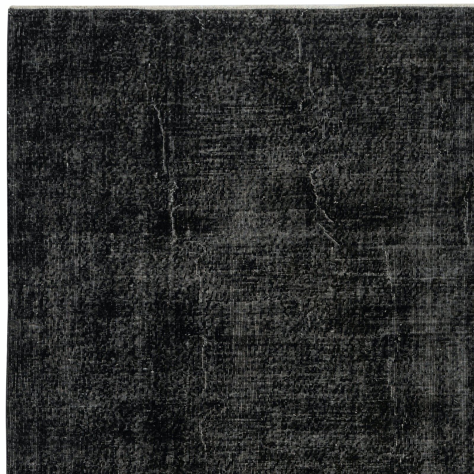 6.3x10 Ft Vintage Handmade Turkish Area Rug Redyed In Black For Modern Interiors photo 666.0