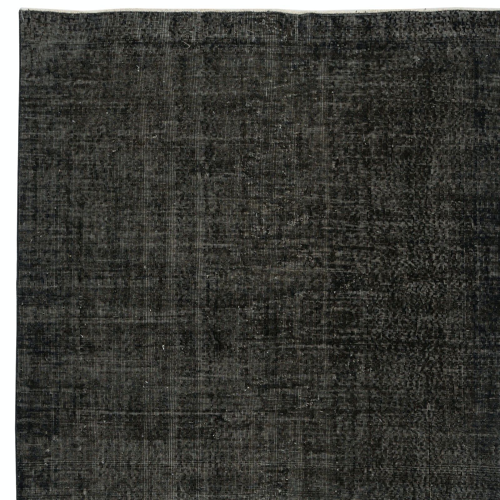 5x9 Ft Vintage Handmade Turkish Area Rug Overdyed In Black For Modern Interiors photo 443.0