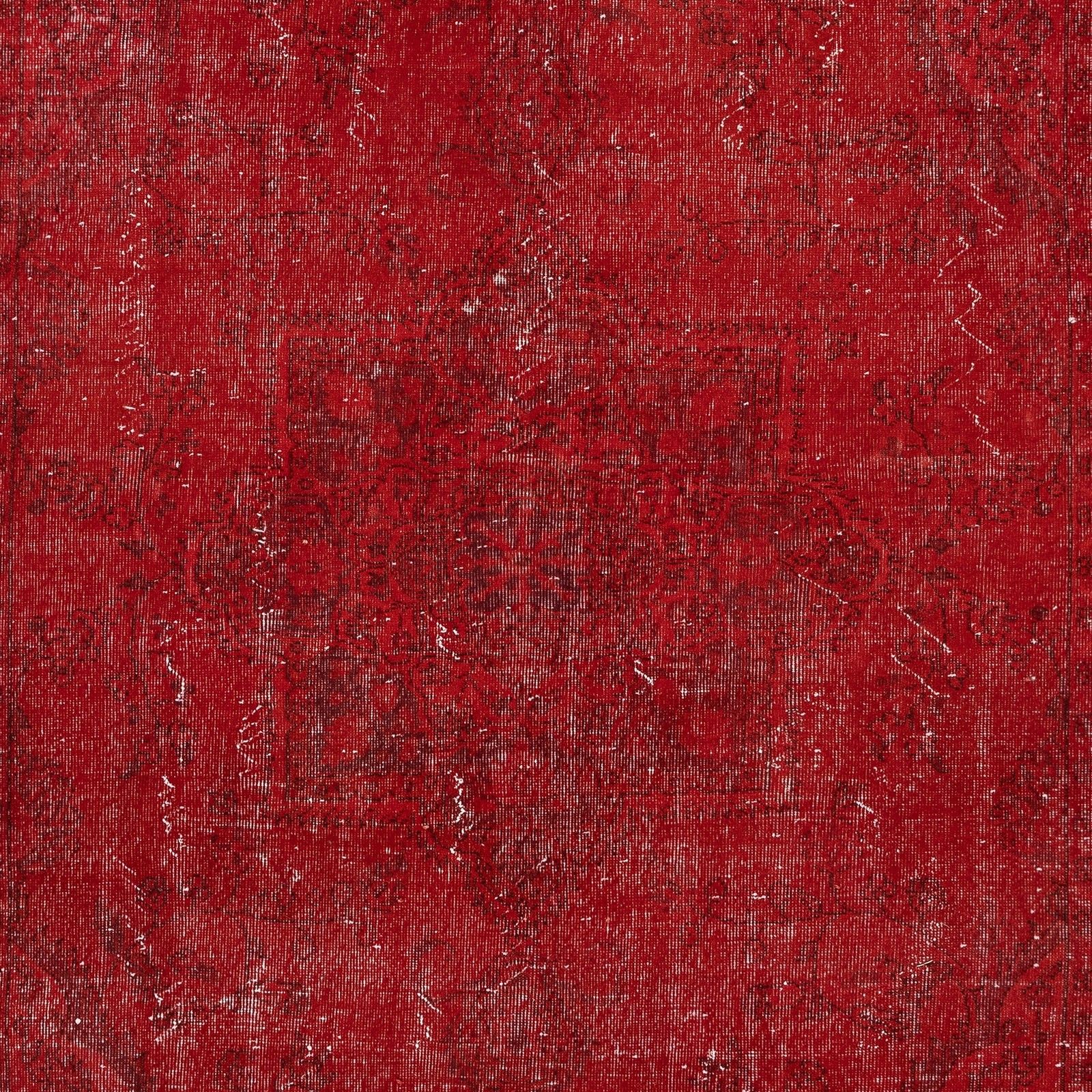 7.3x11.2 Ft Vintage Handmade Turkish Rug In Red For Contemporary Interiors photo Textiles