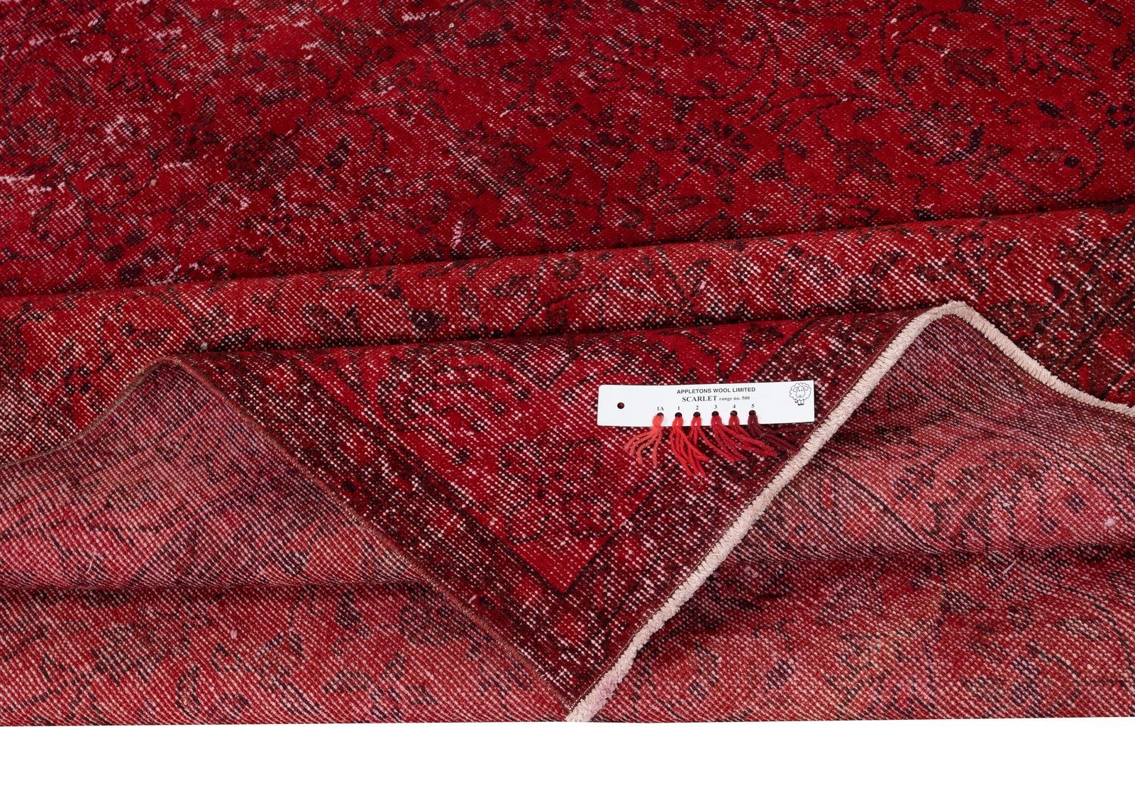 7.3x11 Ft Hand Knotted Vintage Turkish Rug Overdyed In Red For Modern Interiors photo for sale