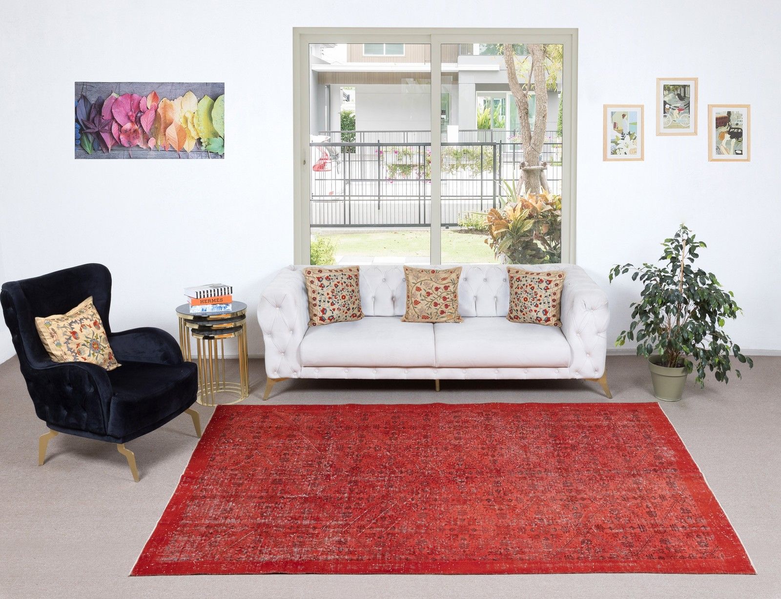 6.5x9.6 Ft Handmade Turkish Rug. Vintage Red Overdyed Area Rug For Living Room photo furniture