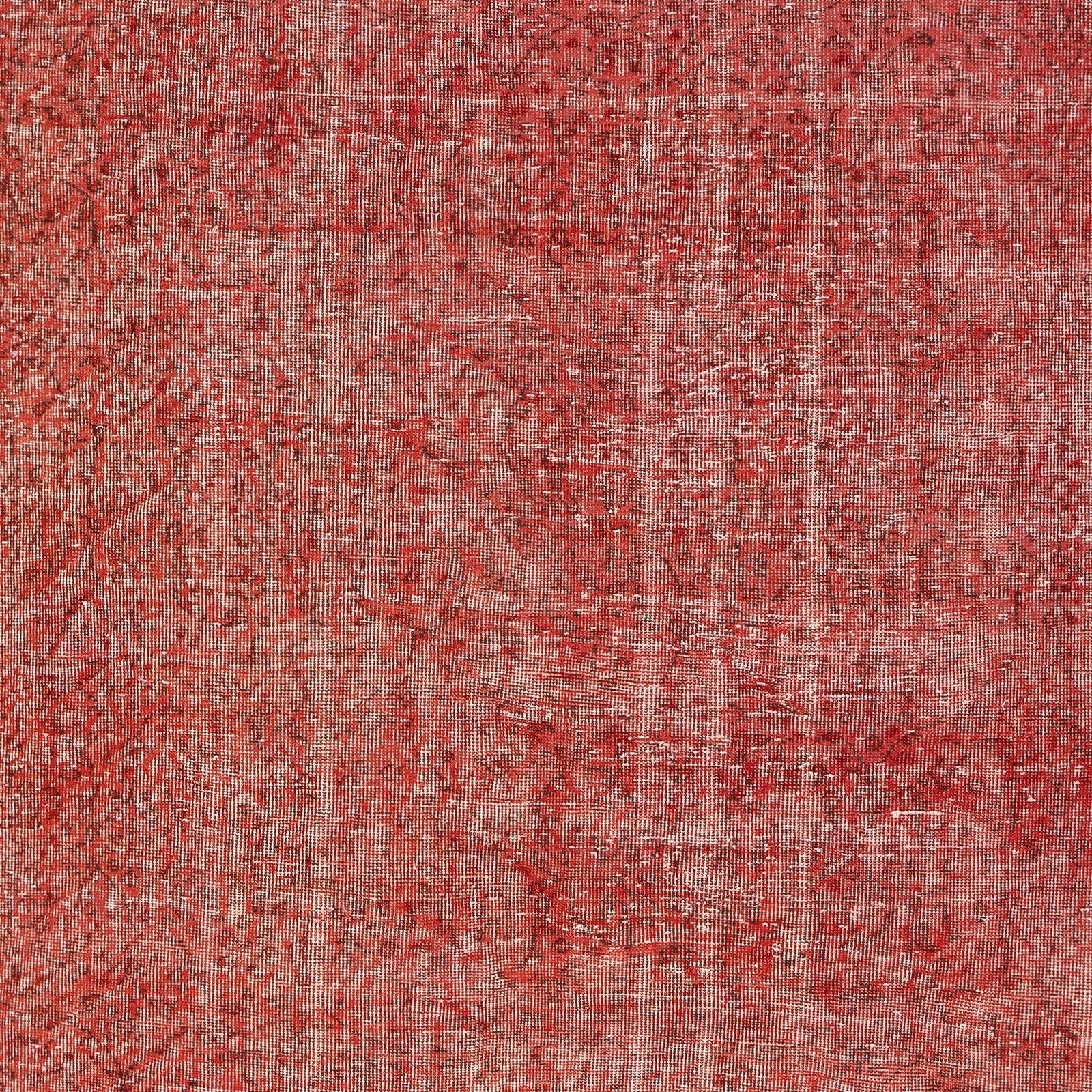 6.4x9.5 Ft Hand Knotted Turkish Rug. Vintage Overdyed Red Area Rug For Interiors photo Textiles