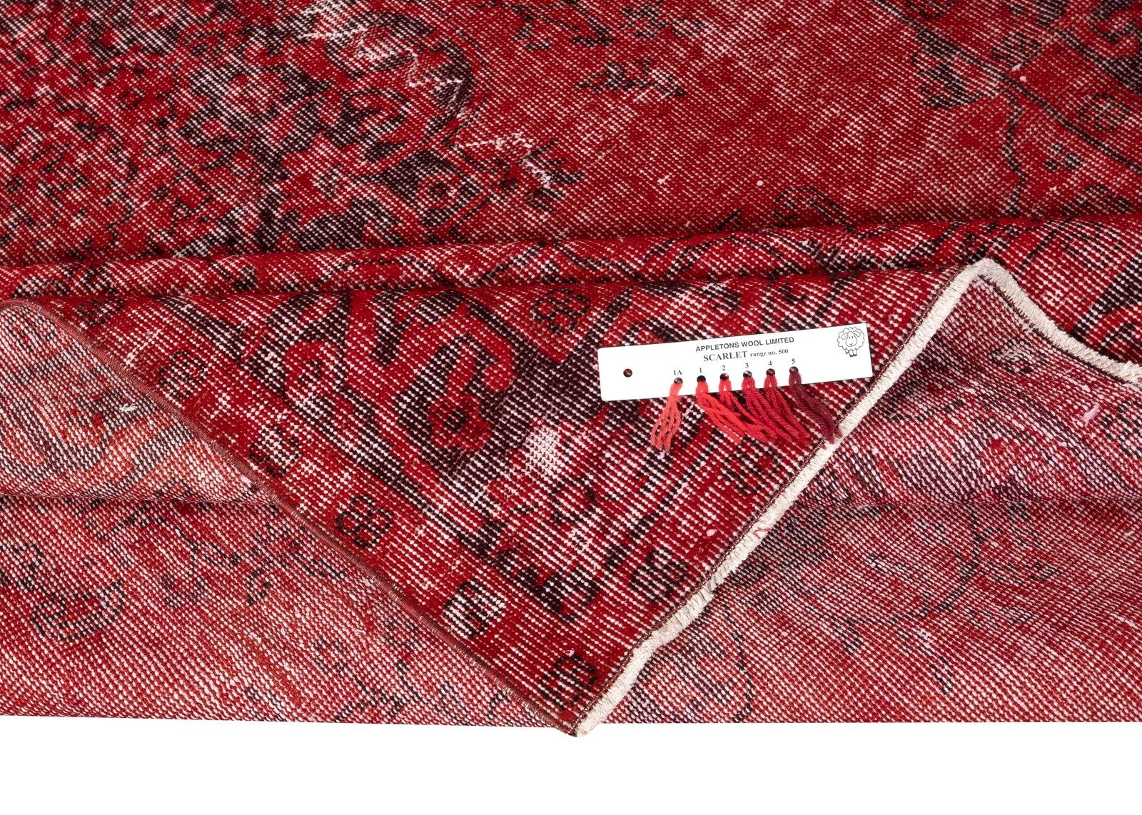 5.5x9 Ft Vintage Handmade Turkish Rug Overdyed In Red For Modern Interiors photo for sale