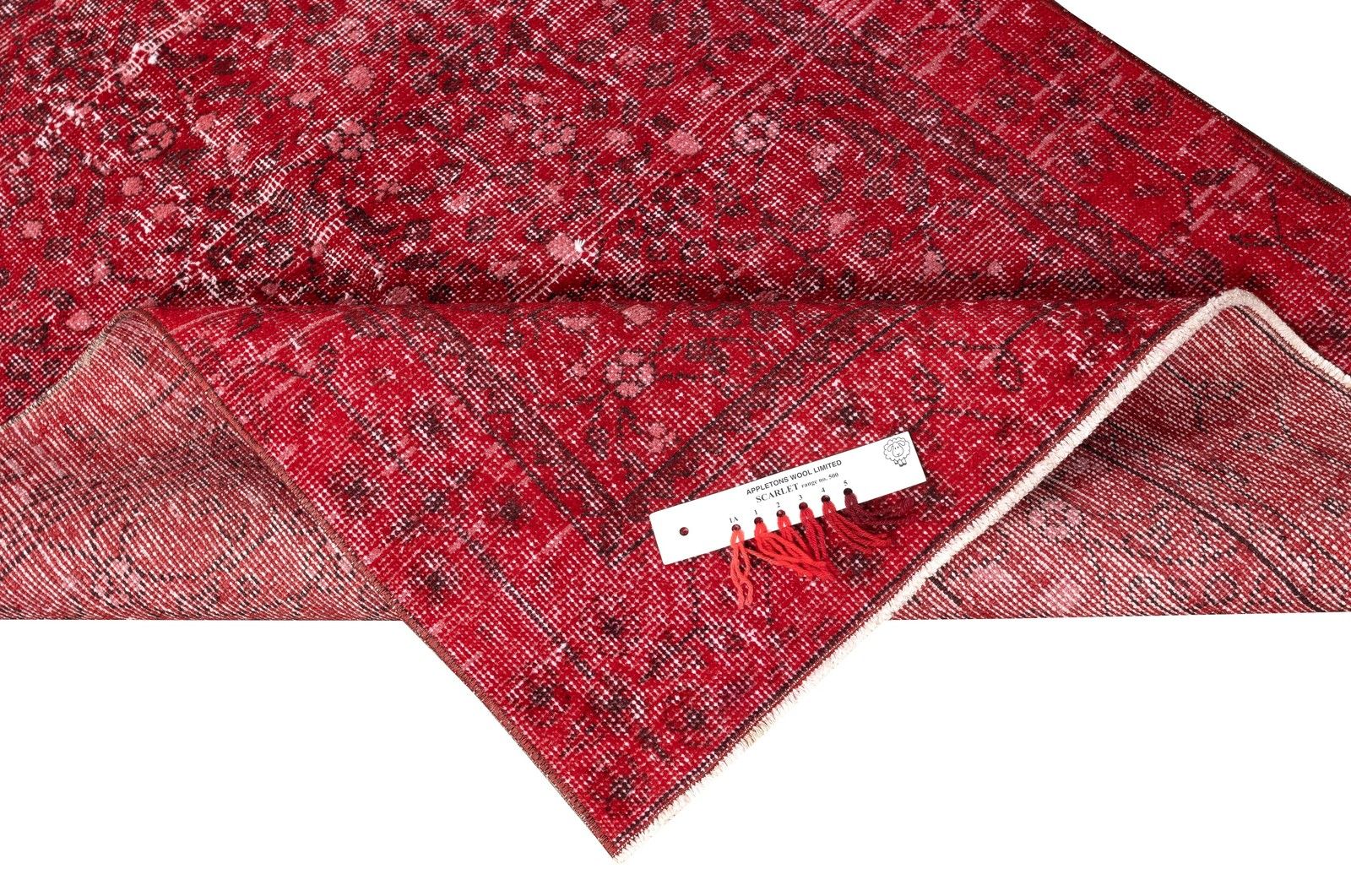 3.5x6.5 Ft Vintage Red Area Rug. Handmade Turkish Rug For Contemporary Spaces photo for sale