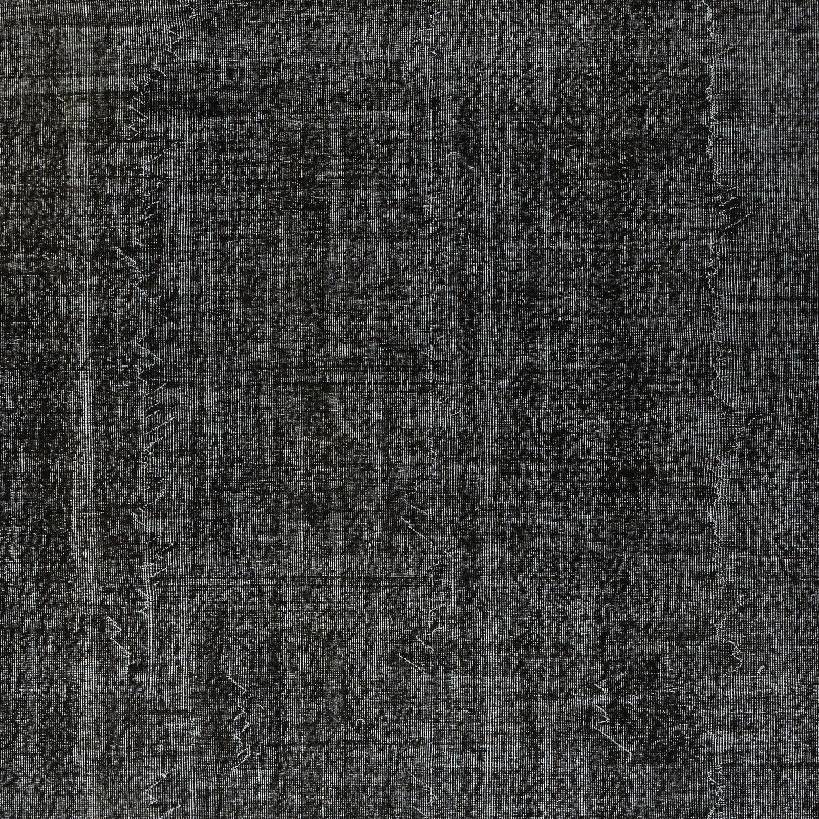 6.8x9 Ft Black Overdyed Handmade Rug. Vintage Turkish Area Rug For Living Room photo Textiles