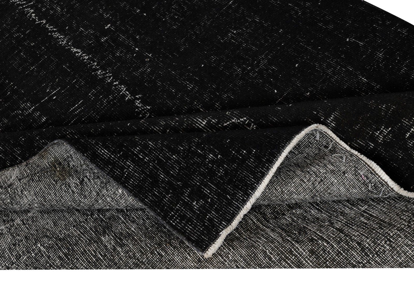 5x8 Ft Handmade Turkish Rug. Vintage Black Redyed Carpet For Living Room photo for sale