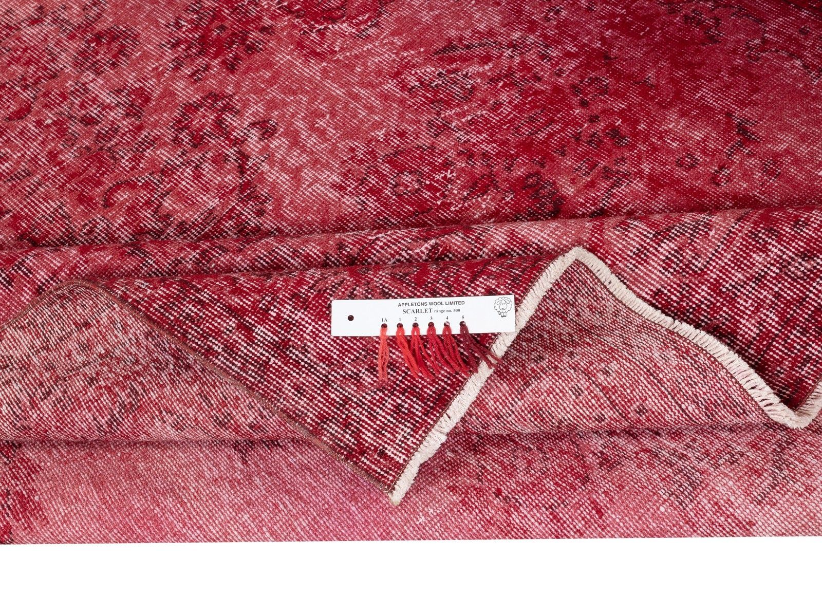 5.7x8.8 Ft Red Overdyed Vintage Rug For Modern Interiors. Handknotted In Turkey photo for sale