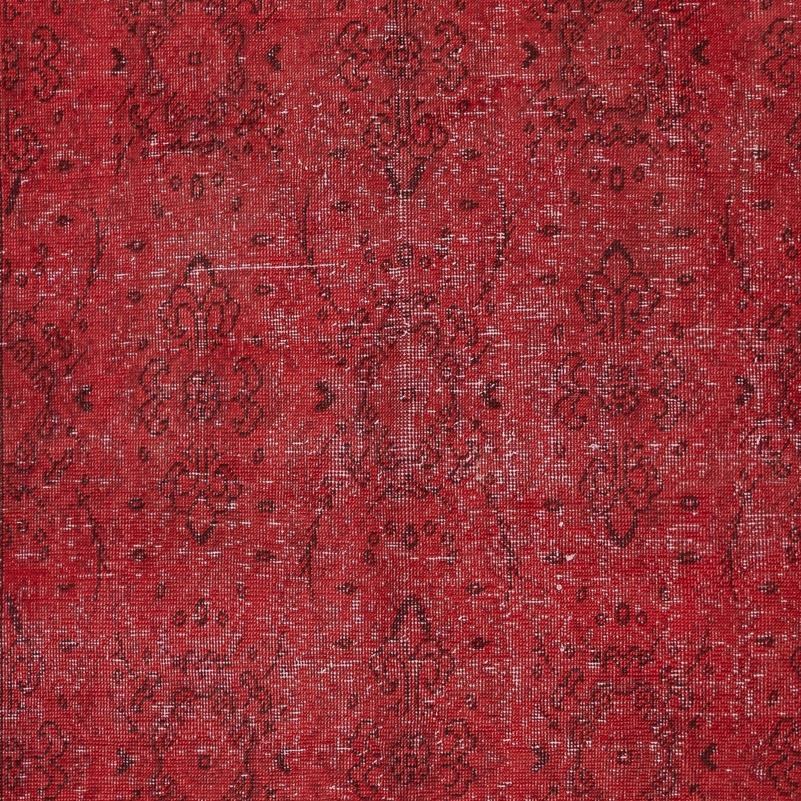 4.6x7.8 Ft Red Handmade Turkish Area Rug. Vintage Floral Design Carpet photo Textiles