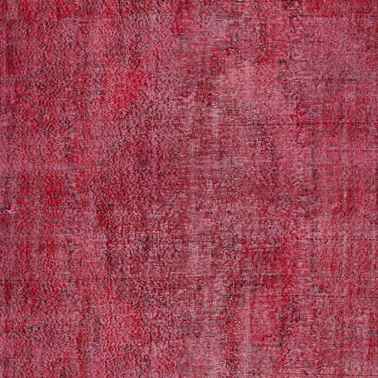 5.5x9.4 Ft Red Overdyed Handmade Rug. Vintage Turkish Area Rug For Living Room photo Textiles