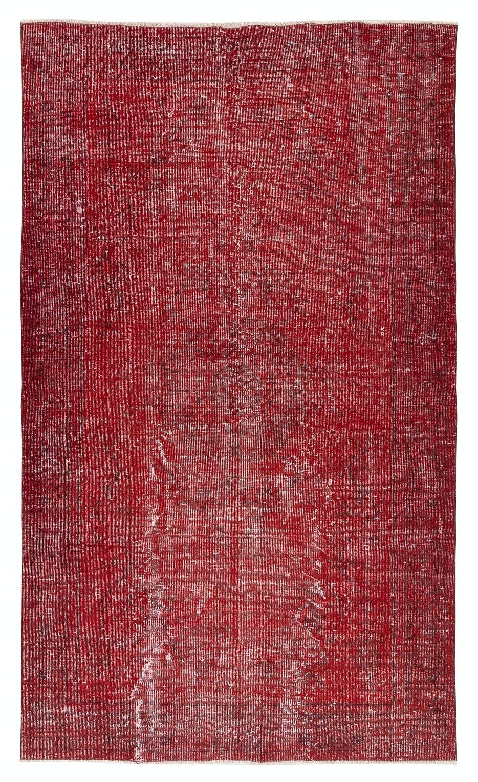 5.2x8.7 Ft Red Turkish Carpet For Bedroom. Vintage Handmade Rug For Living Room