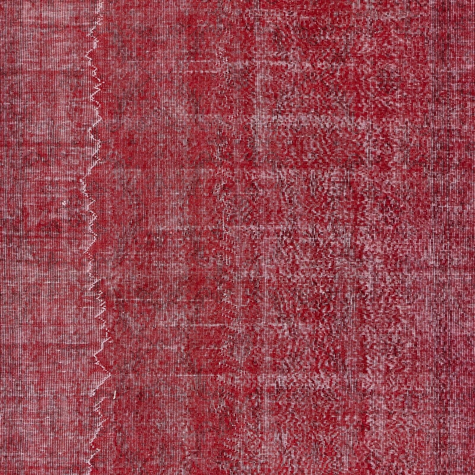 5.4x9.2 Ft Red Overdyed Vintage Rug, Handknotted In Turkey For Modern Interiors photo Textiles
