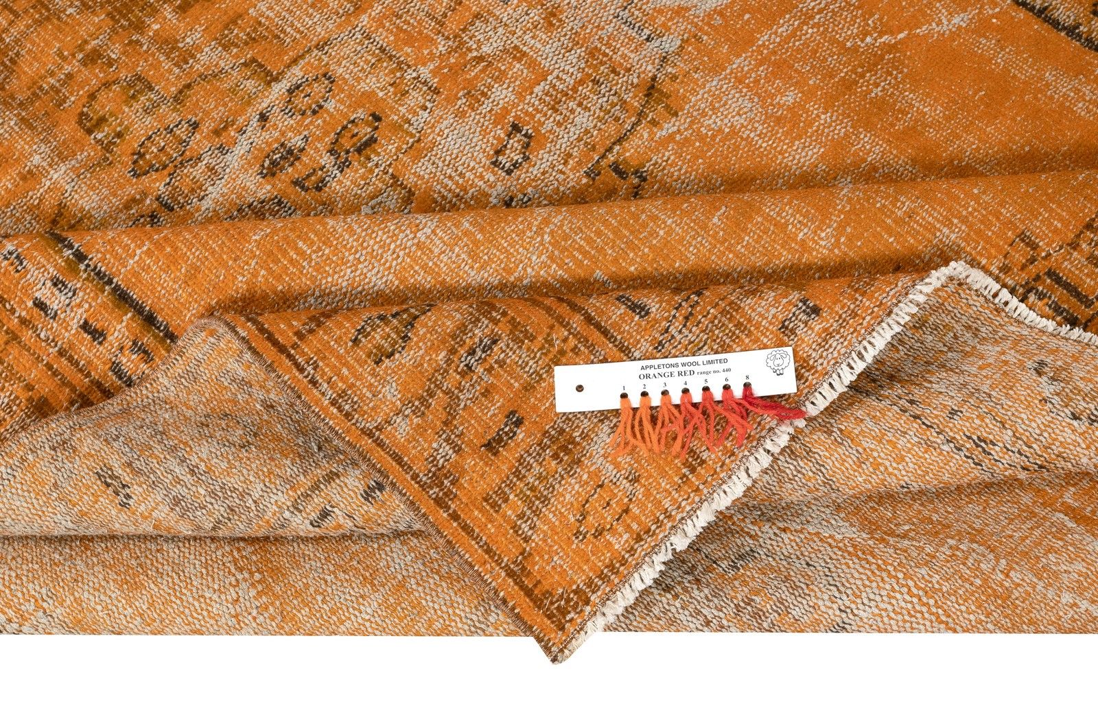 5.6x8.5 Ft Orange Handmade Turkish Rug For Living Room, Bedroom & Dining Room photo for sale