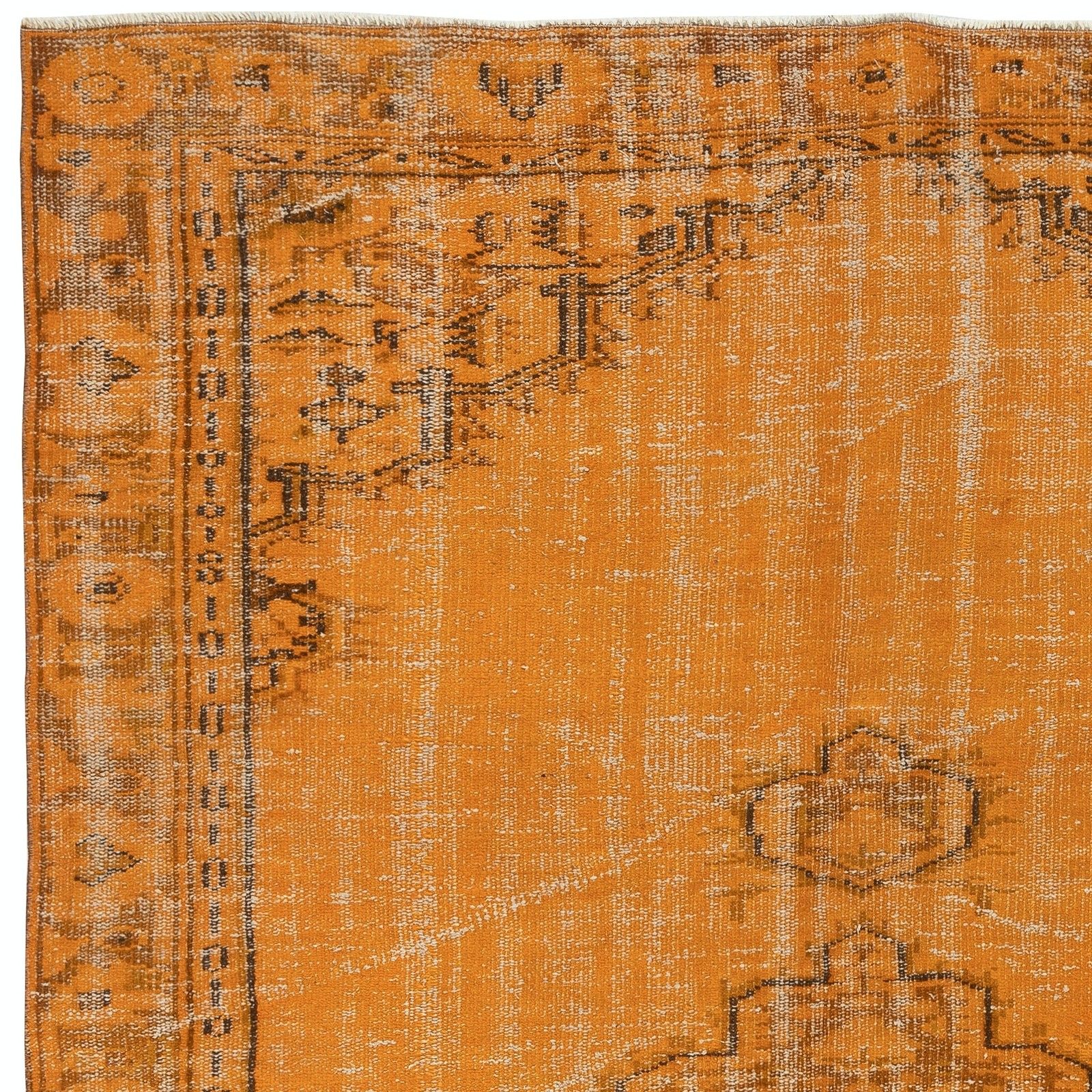 5.6x8.5 Ft Orange Handmade Turkish Rug For Living Room, Bedroom & Dining Room photo 464.0