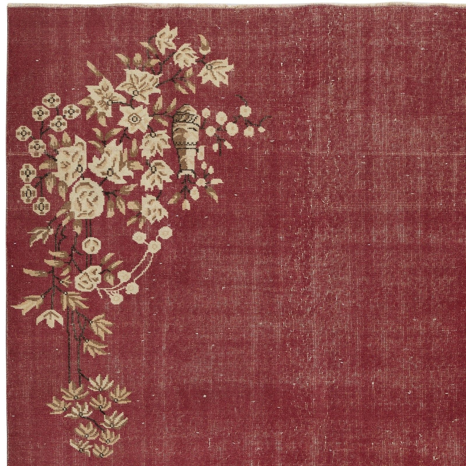 6.6x9.5 Ft Vintage Hand Knotted Chinese Art Deco Design Red Area Rug photo 660.0
