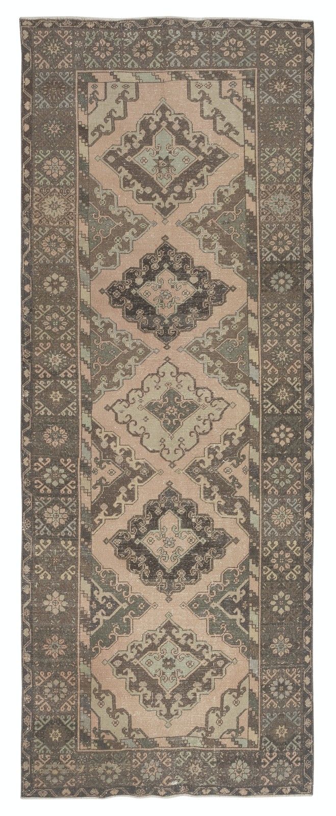 4.8x12.8 Ft Vintage Runner Rug. Hallway Rug. Kitchen Runner Carpet. Stair Rug