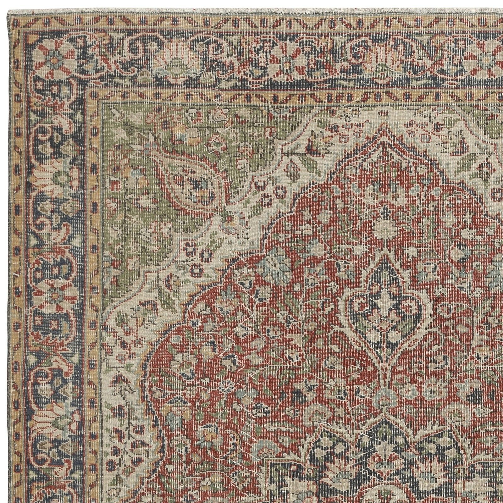 6.8x10.2 Ft Vintage Turkish Red Rug For Living Room Decor. Handmade Wool Carpet photo 726.0
