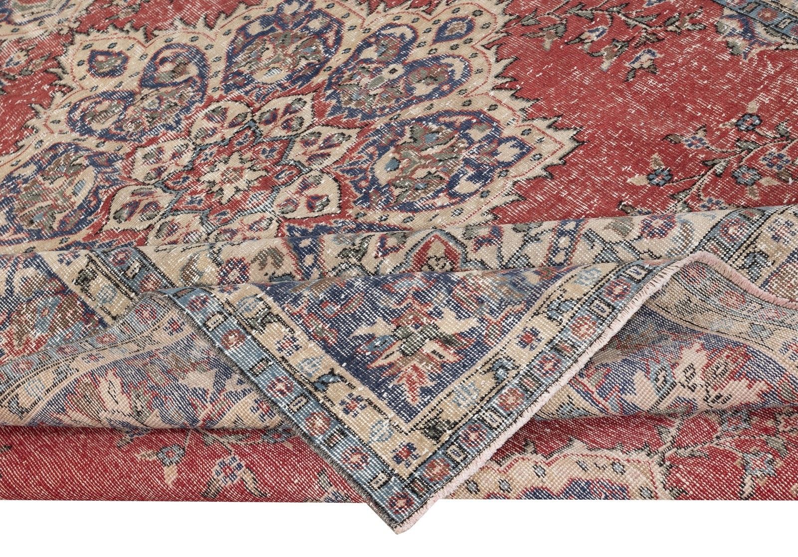 7.3x10.4 Ft Vintage Handknotted Turkish Area Rug. Traditional Wool Carpet photo for sale