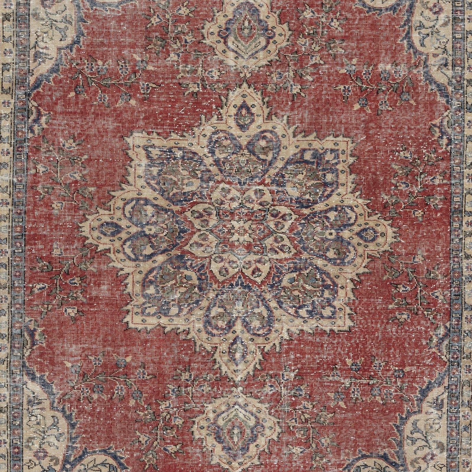 7.3x10.4 Ft Vintage Handknotted Turkish Area Rug. Traditional Wool Carpet photo Textiles