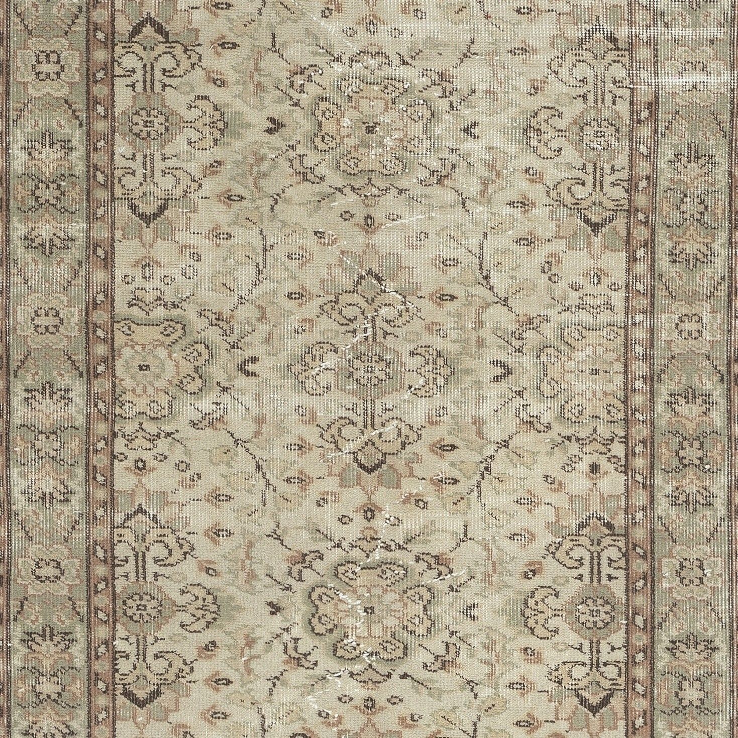 3.2x6.8 Ft Vintage Handknotted Turkish Area Rug For Farmhouse And Boho Interiors photo Textiles