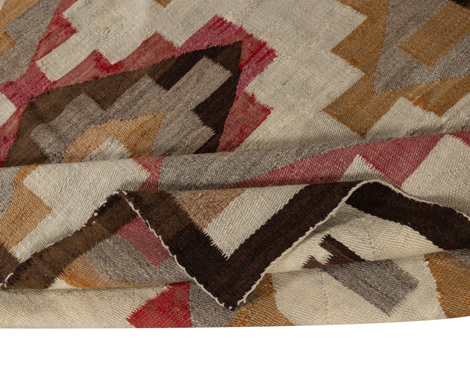 5x7 Ft Midcentury Navajo Rug, Crystal Style, Natural & Earth Tones, Ca 1940–1955 photo for sale
