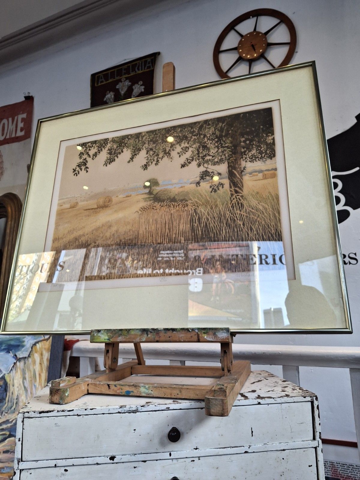 1980's Signed & Framed  Ltd Edition Screenprint "End Of Harvest" By Michael Carlo. photo for sale