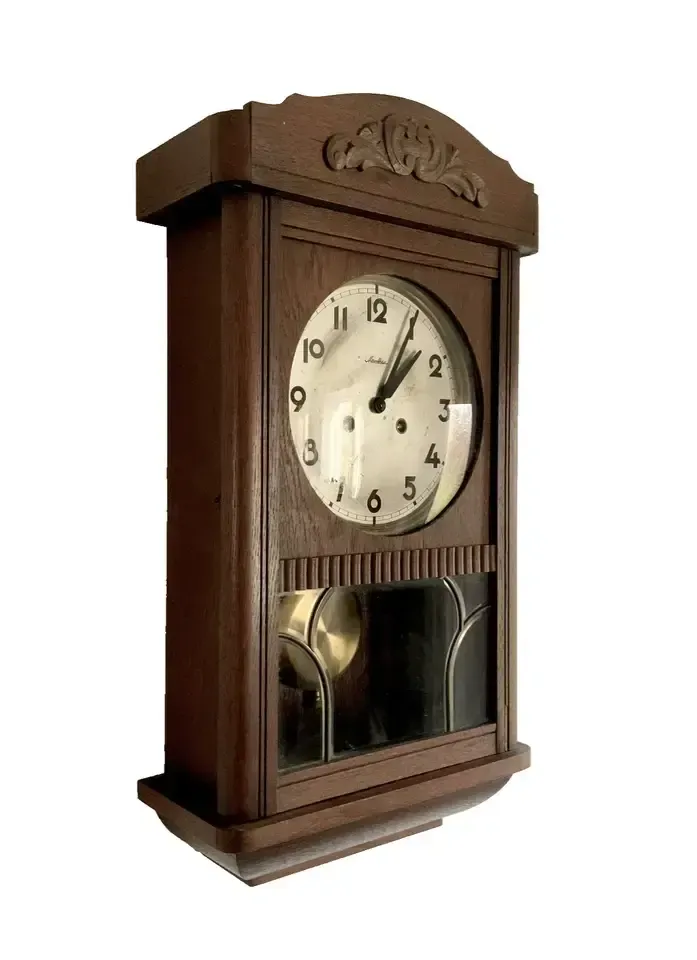 Antique Art Deco German Mauthe Regulator Wall Clock Circa 1930s photo furniture