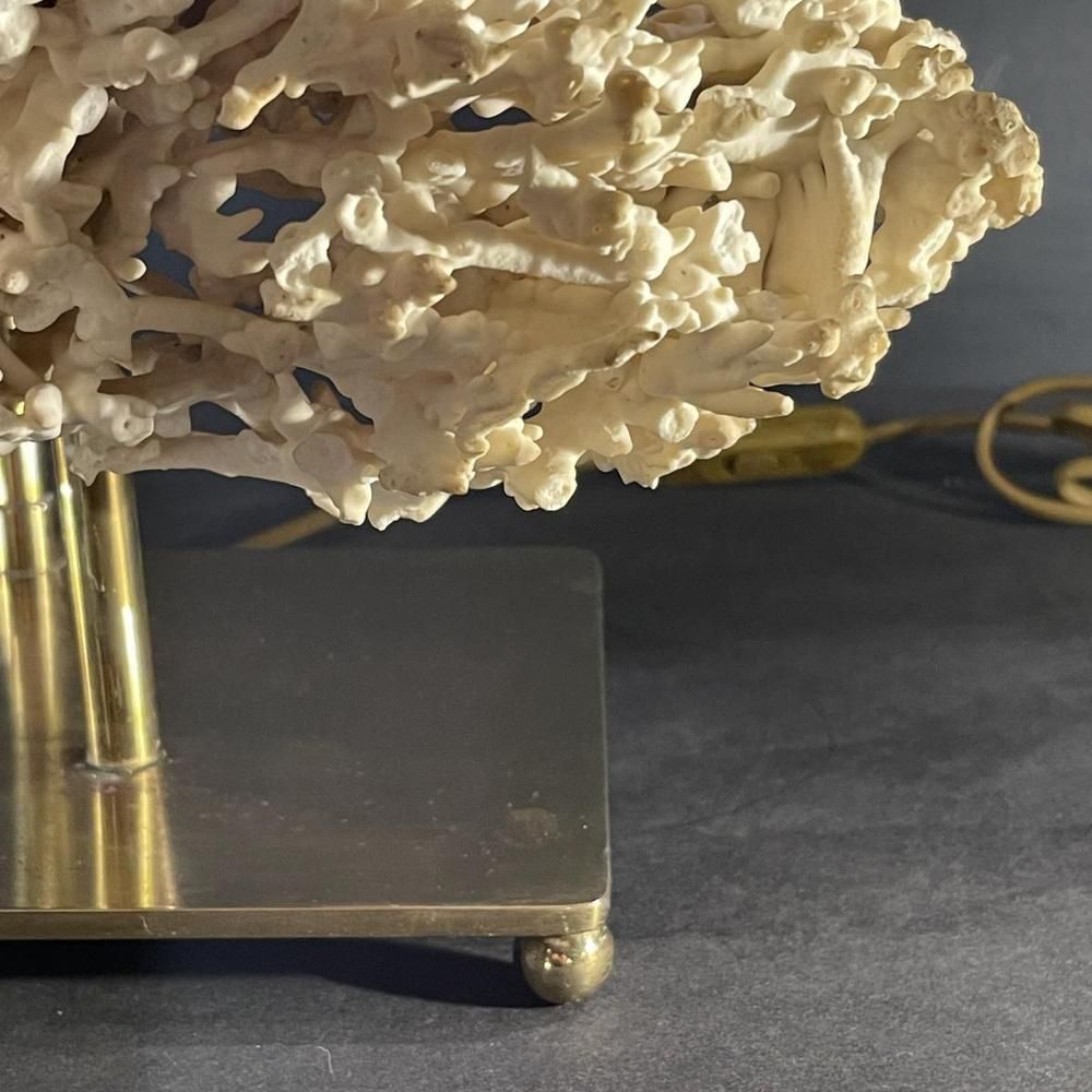 Hollywood Regency Coral Table Lamp In Gilded Bronze Base From Willy Daro 1970s photo buy
